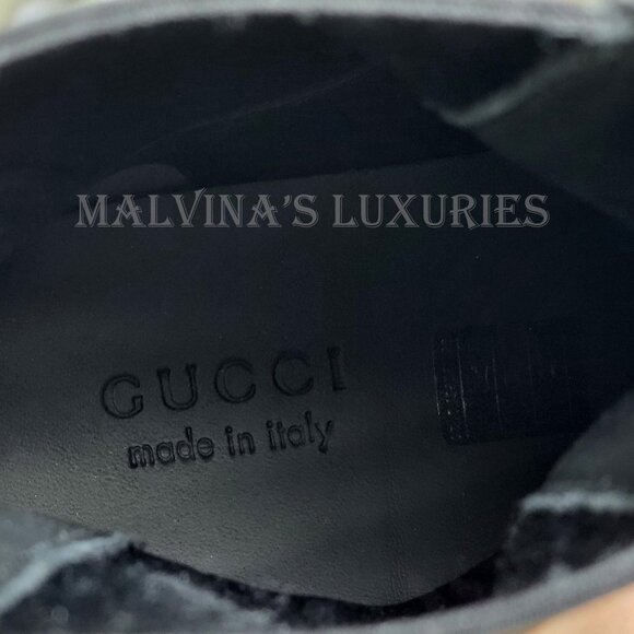 GUCCI BOOTS MENS CHELSEA BLACK LEATHER ANKLE w INTERLOCKING LOGO sz 9.5 10 - Picture 12 of 15